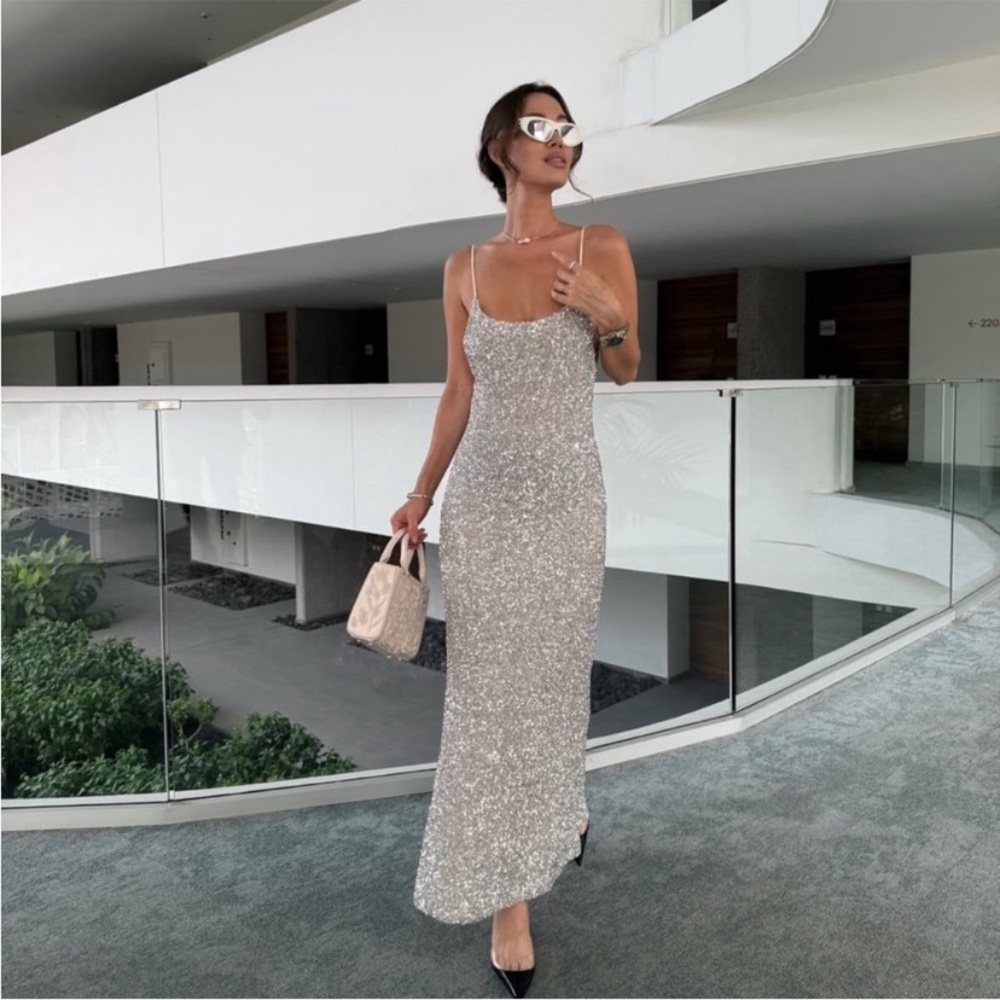 ZARA SEQUIN SLIP DRESS
